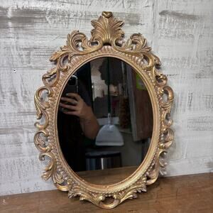 Ornate White and Gold Rococo Wall Mirror
